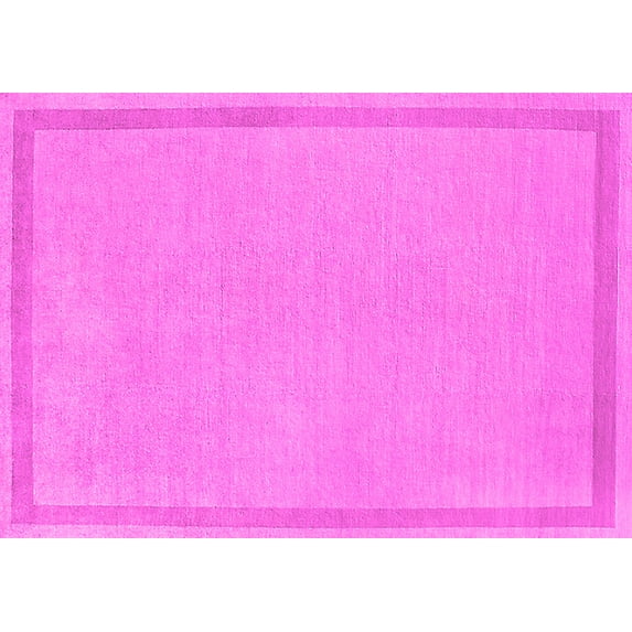 Ahgly Company Indoor Rectangle Solid Pink Modern Area Rugs, 8' x 10'