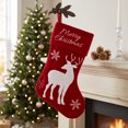 thumbnail image 5 of Kbndieu Red Felt Christmas Stockings, Embroidered Xmas Stockings Santa, Snowman, Reindeer Xmas Character, Christmas Hanging Ornament for Family Holiday Season Decor, 5 of 6