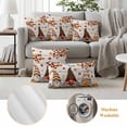 thumbnail image 6 of Fall Gnomes Outdoor Waterproof Pillow Covers, Thanksgiving Maple Leaf Grey Wood Grain Decorative Square Throw Pillowcase Sofa Cushion Sham for Patio/Couch/Chair, 20"x20" 2 Pack, 6 of 8