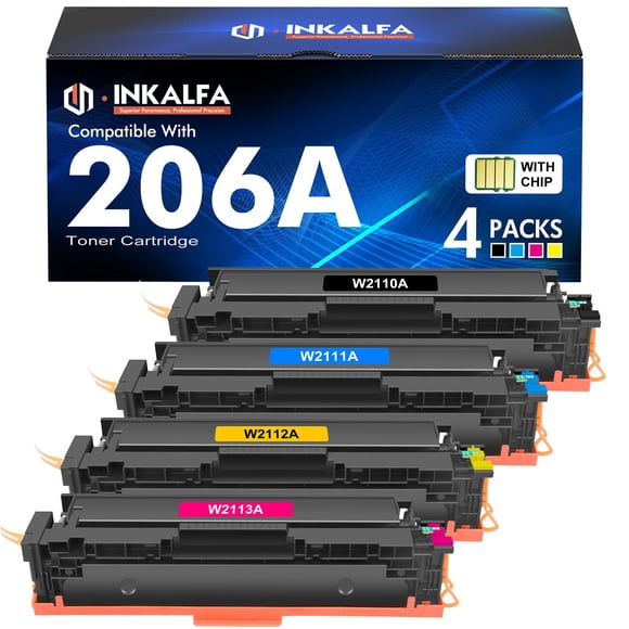 206A Toner Cartridges 4 Pack M283fdw M283cdw 206X Set Compatible Replacement for HP 206A 206X Color LaserJet Pro MFP M283fdw M283cdw M283 Pro M255dw