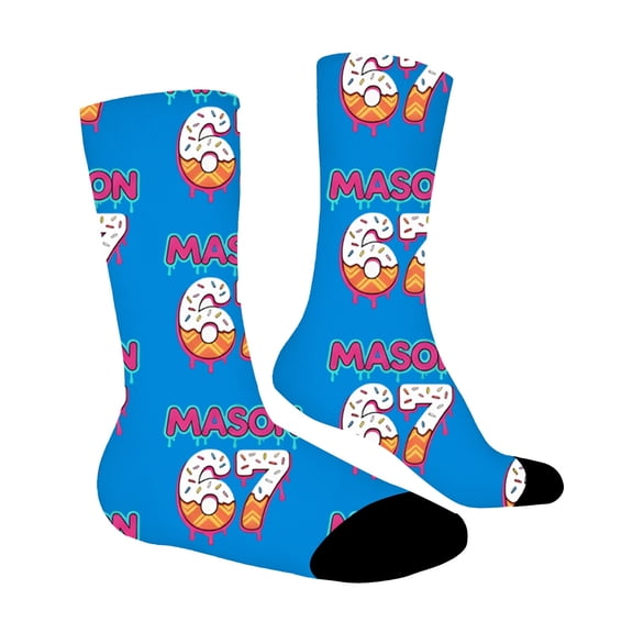 67 socks Funny Slang Print Crew Socks For Big K'ids B'oys And Girls Novelty Casual Long Socks For School Teen Youth