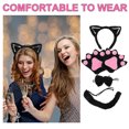 thumbnail image 2 of ColoMX 1 juego de accesorios de vestuario de gatos cosplay orejas de gato guantes de cola de diadema, 2 of 8