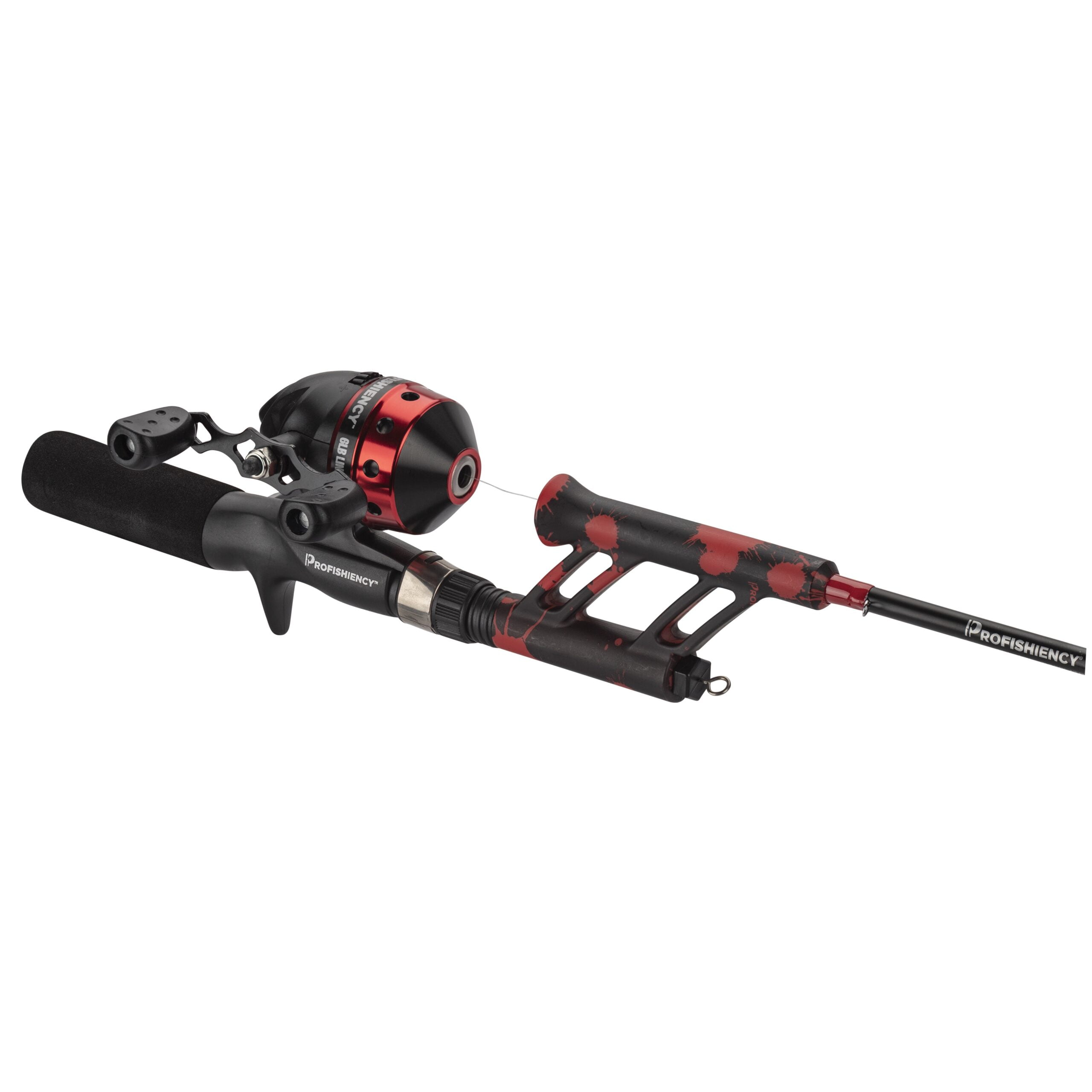 ProFISHiency Red Splat Fiberglass Pocket Spincasting Fishing Combo