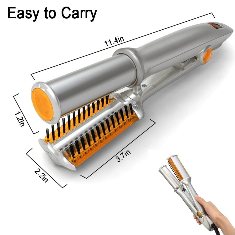 2 in 1 Hair Straightener & Curler - 3 Heat Settings, 60-Second Heat-up, Auto-Off, Dual Voltage, Swivel Cord, Travel-Friendly & Easy to Use