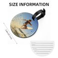 thumbnail image 5 of Surfing in Summer Set of 2pcs PU Leather Round Suitcase Tags with Privacy Cover and Name ID Tag - Ideal for Travel Luggage, Handbags, Backpacks, School Bags, 5 of 6
