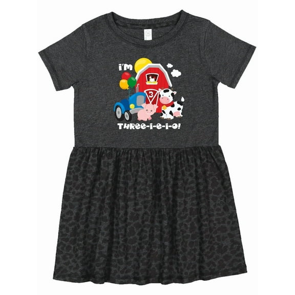 Inktastic Three-i-e-i-o 3rd Birthday Girls Toddler Dress