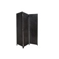 thumbnail image 1 of 3 Panel Woven Bamboo Screen (Black), 1 of 1