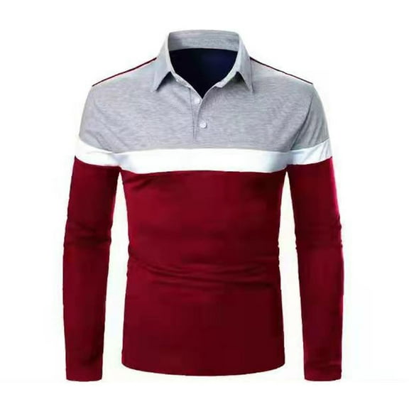 IROINNID Savings Button Up Shirts for Men Long Sleeve Plaid Collar Shirt Button Workwear Blouse Tops,Red