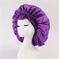 thumbnail image 2 of Women Hat Night Sleeping Shower Cap High Elastic Hair Bonnet Head Cover Care Royal Blue, 2 of 10