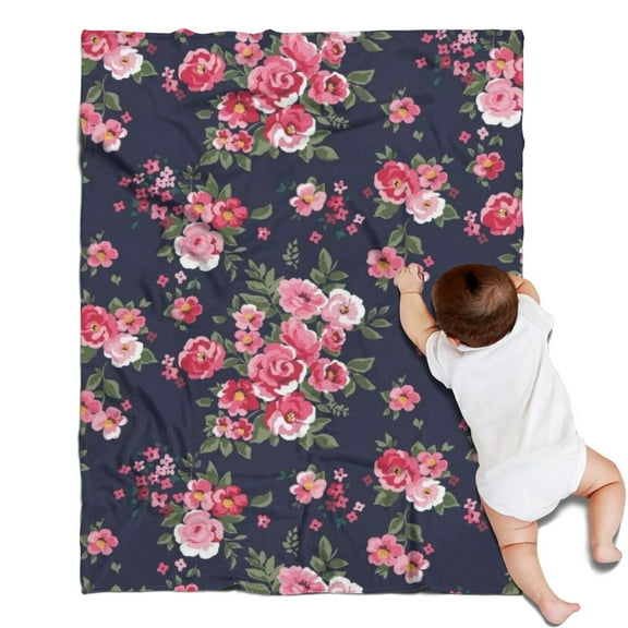 Pioneer Flower Blanket,Comfortable Soft Flannel Throw Blanket,All Season,Warm Lightweight Blankets for Sofa Bed Couch Living Room Chair,30"x40"(80x100cm)