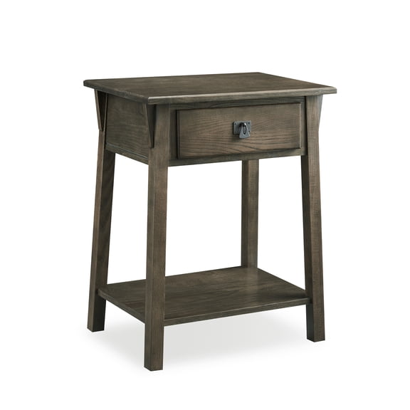 Leick Home 9066-DE Mission End Table with Drawer, Made with Solid Wood, Side Table for Living Room, Bedroom, and Printer Stand, Dark Earth Finish