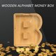 thumbnail image 5 of Tarro De Ahorro Organizador Caja de ahorro creativa 26 Alfabeto inglés Caja de almacenamiento de dinero de madera Tarro (B) Likrtyny Libre de BPA, 5 of 7