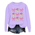 thumbnail image 1 of WEAIXIMIUNG Sweatshirts à Col Rond pour Femmes Zip Mode Hiver Festive Imprimé de Noël Col Rond, 1 of 3