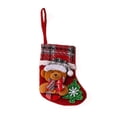 thumbnail image 1 of Colgante del árbol de Navidad de la muñeca del oso de la media de la tela escocesa pequeña 3D p MABOTO Bolsa de calcetines, 1 of 7