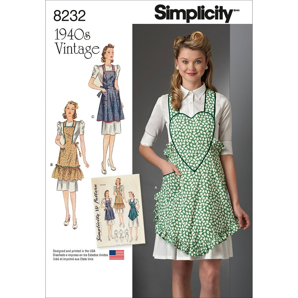 Simplicity Size SL Apron Pattern, 1 Each