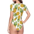 thumbnail image 4 of Naloa Pineapple Women's Short-Sleeved Onesie, One-Piece Swimsuit for Parties, dates, clubs - Small, 4 of 9