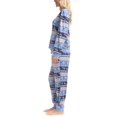 thumbnail image 3 of MUK LUKS Women's 2 Piece Pajama Set, Long Sleeve Shirt and Joggers - Silky Velour Mountain Vibes, Snow Dot, L, 3 of 4
