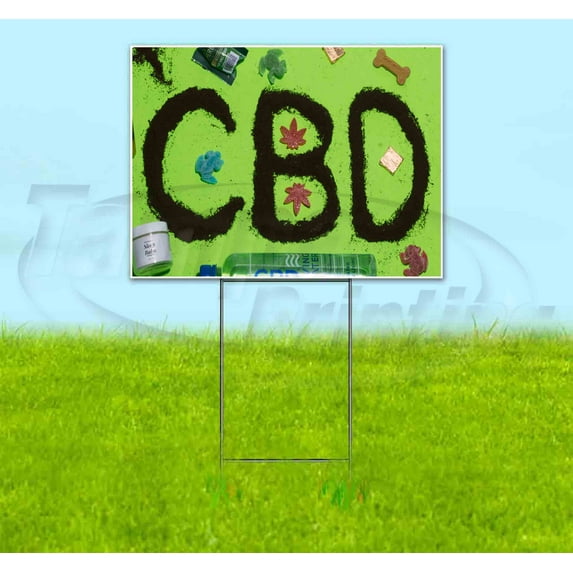 CBD Dirt (18" x 24") Yard Sign, Includes Metal Step Stake