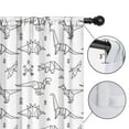 thumbnail image 4 of Blackout Kids Curtains,BlackWhite Origami Dinosaurs Tribal Pattern Childrens Insulated Curtains Set Of 2,Bedroom Essentials,Toddler Room Decor 52"x84", 4 of 5
