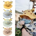 thumbnail image 4 of PEACNNG Cute Spring Summer Cartoon Giraffe Baby Bucket Hat Cotton Fisherman Hats Baby Boys Girls Sun Cap for 1-3 Years Old Baby, 4 of 5