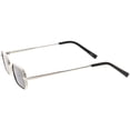thumbnail image 3 of Extreme Small Thick Metal Rounded Rectangle Sunglasses Neutral Colored Lens 48mm (Silver / Smoke), 3 of 4