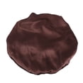 thumbnail image 1 of Bonnet de Bain Extra Large en Soie Imitation Cheveux Ronds Élastiques Bonnet de Bain Café, 1 of 8