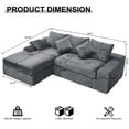 thumbnail image 5 of GNIXUU 98.8” Modular Sectional Sofa, Cloud Boneless Couch with Deep Seat Chaise, Comfy Corduroy L-Shape Convertible Modern Sponge Compression Sofas for Living Room,Bedroom,Office,Gray, 5 of 7