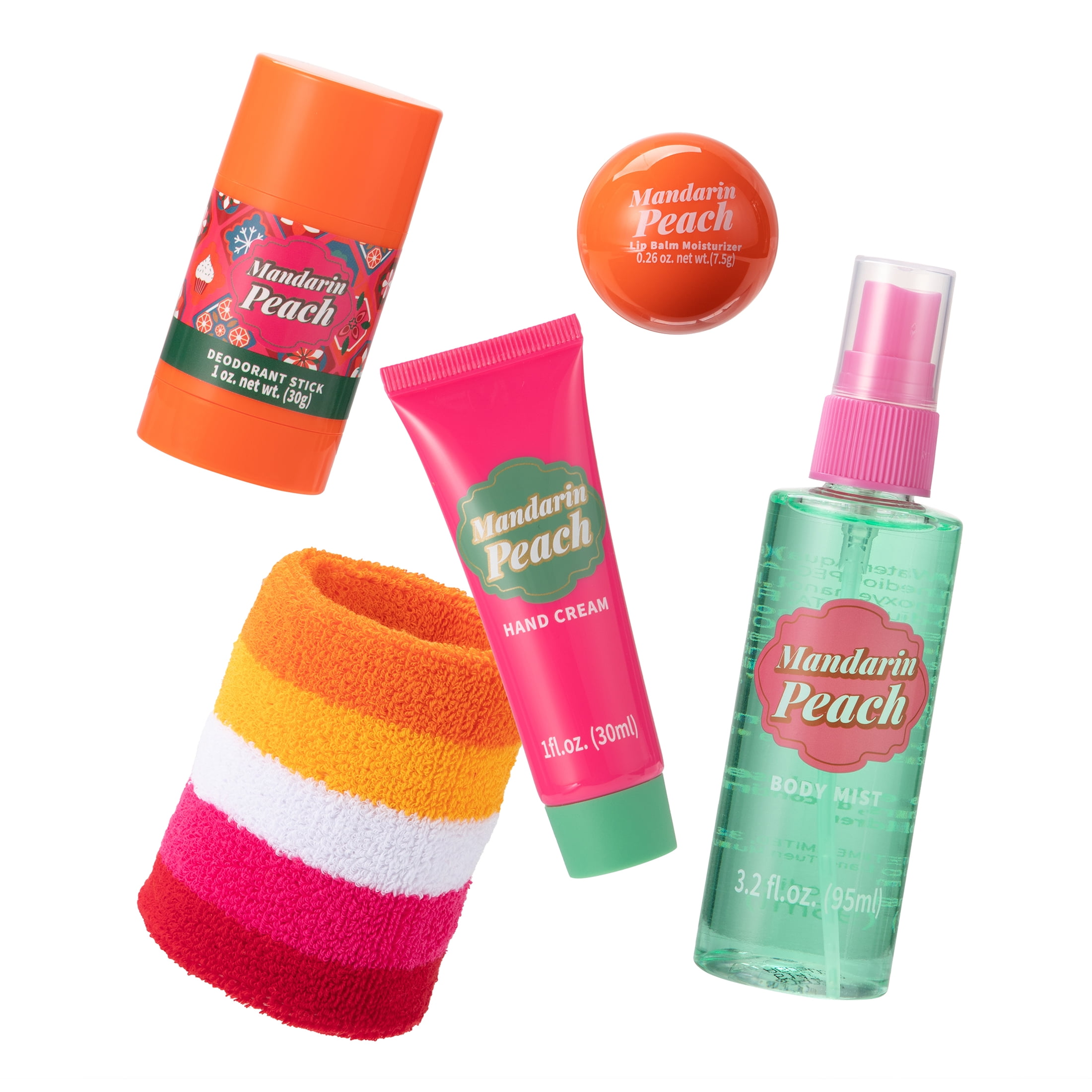 Pickleball Body Care Kit, Mandarin Peach Scent, 6 Pieces