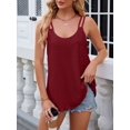 thumbnail image 6 of Gustave Women's Tank Tops Eyelet Embroidery Spaghetti Strap Shirts Scoop Neck Sleeveless T-Shirt Summer Casual Flowy Cami Blouse Loose Fit "Red, L", 6 of 6