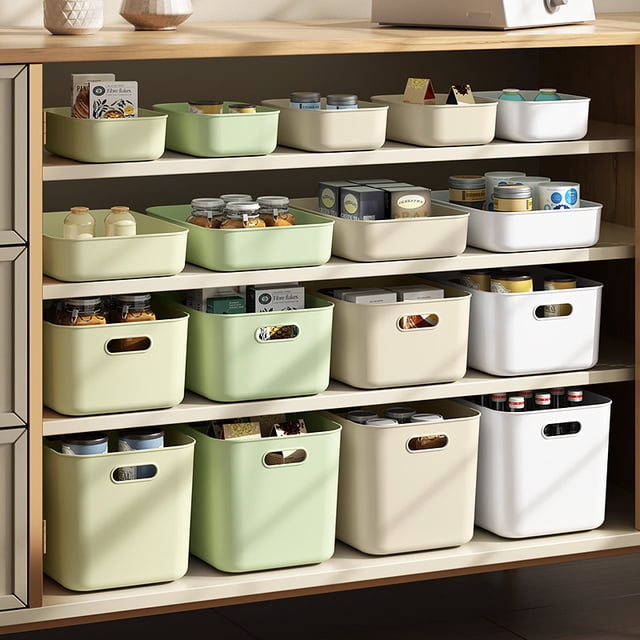 Caja de almacenamiento de artículos diversos, cesta organizadora de juguetes, cosméticos de escritorio, caja de almacenamiento de plástico para el hogar, caja organizadora de cocina