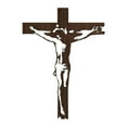 thumbnail image 1 of Estatua de crucifijo de pared, , decoración de Jesús, estatuilla tallada, cruz de pared para apartamento, sala de estar, oficina, regalo Marrón, 1 of 8