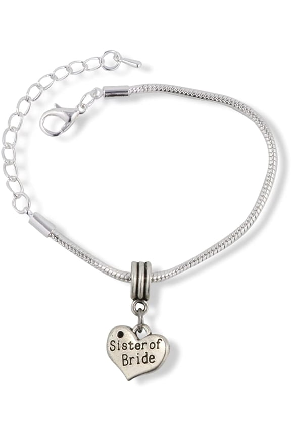 Sister of Bride Snake Chain Charm Bracelet