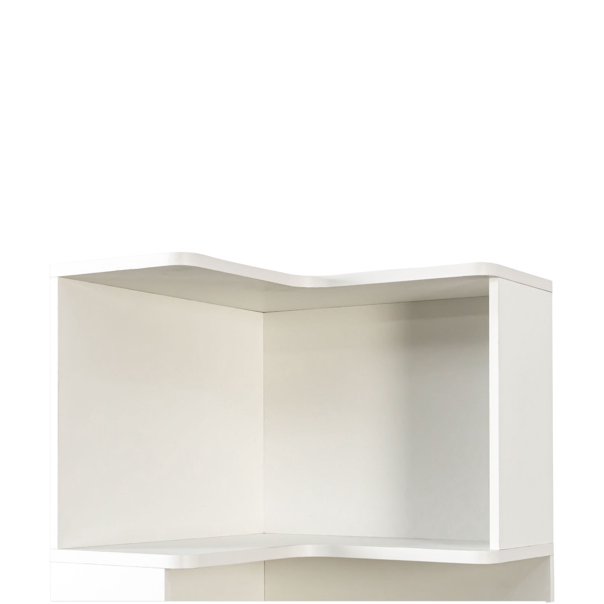 Mintazer 69" 5 Tier Corner Bookshelf with Baffle, Freestanding L Shaped Storage Shelf with LED Lights for Home Office Living Room Bedroom Kitchen, White