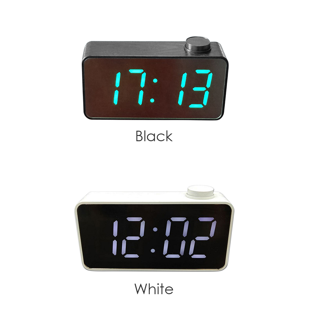 Digital Mirror Alarm Clock 3 Times Displays Luminance Adjustment 2