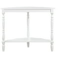 thumbnail image 6 of DeeHome 42'' Retro Circular Curved Half-Moon Console Table with Cloud Design Top and Open Shelf Solid Wood Frame and Legs, Milk White, 6 of 9