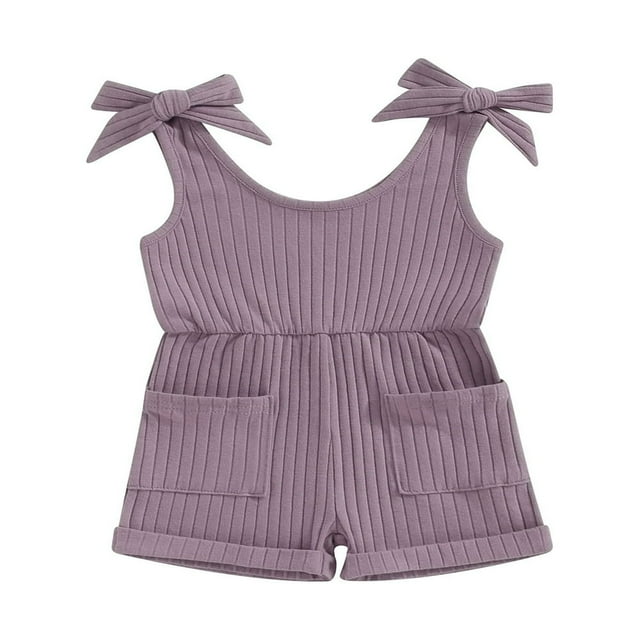 Toddler Baby Boys Girls Ribbed Sleeveless Tank Romper Infant Jumpsuit Shorts Outfits