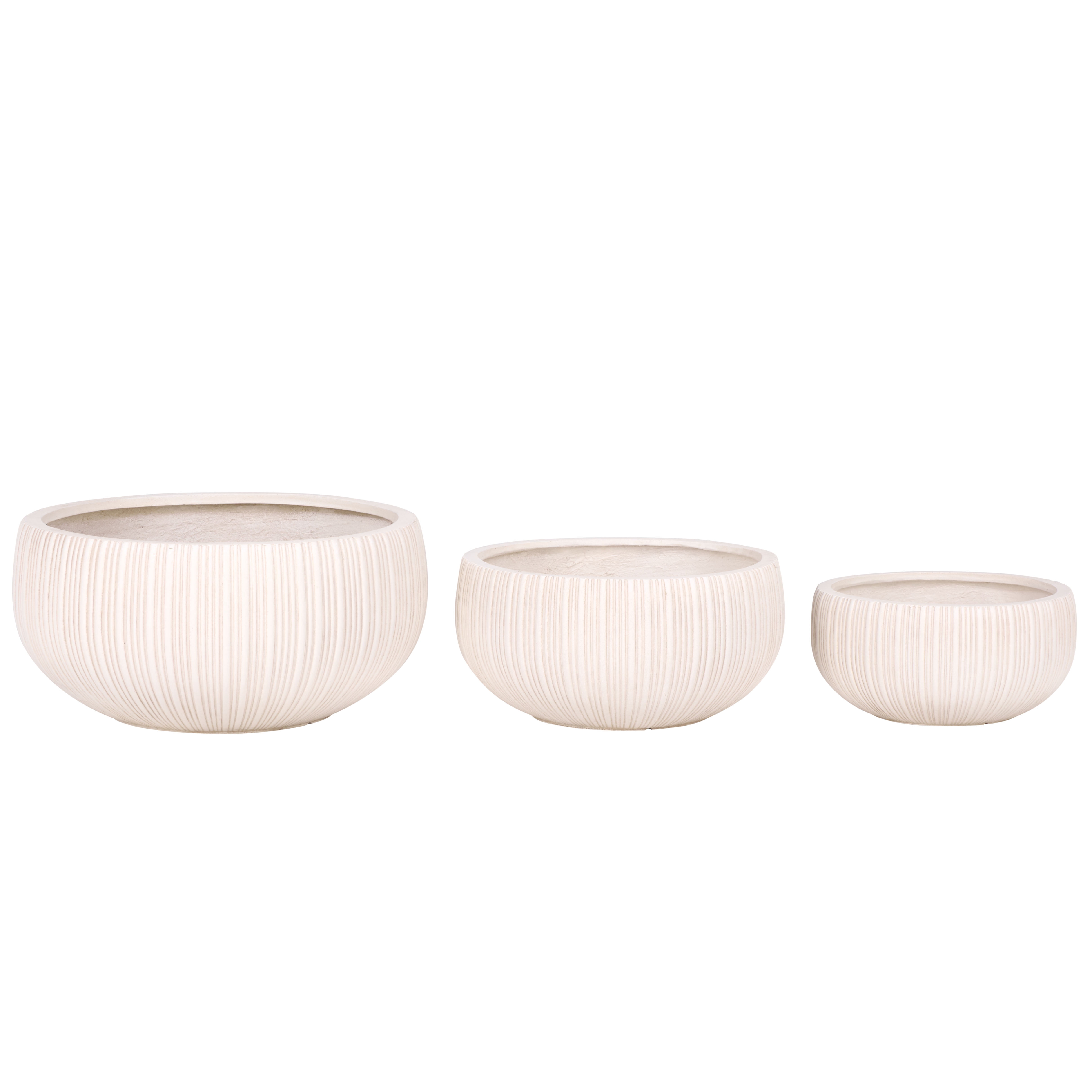 Safavieh Anita Round Beige Fiber Clay Plant Pots - Set of 3