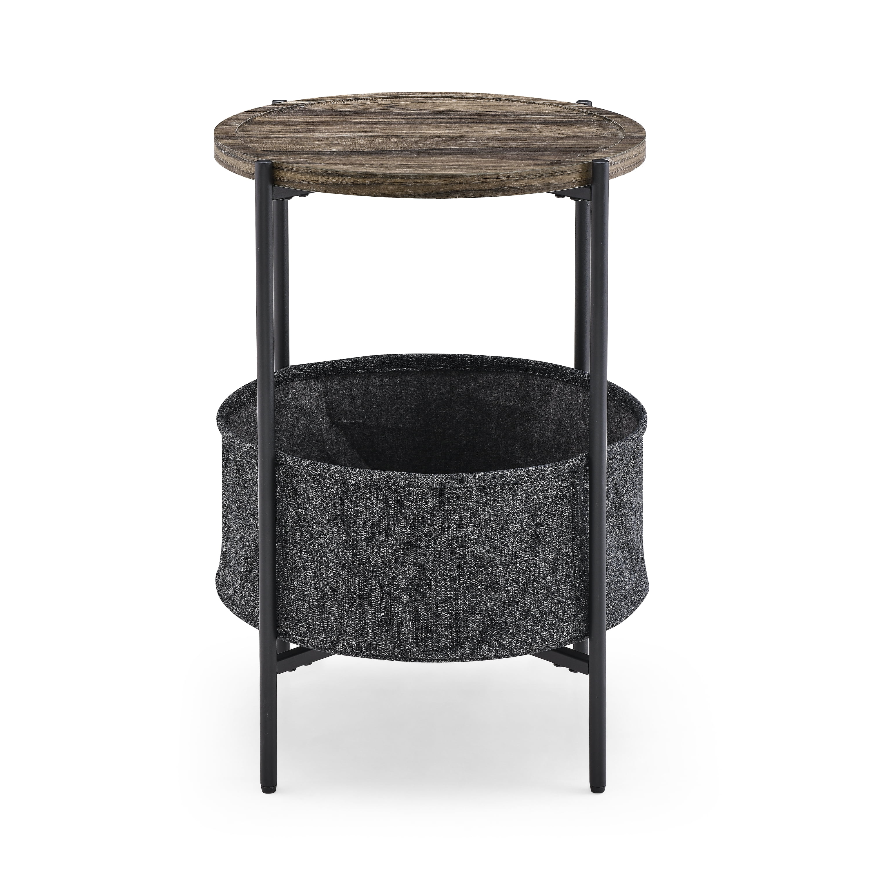 Private Jungle Table Sofa Side Round Table with Detachable Tray and Fabric Storage Basket,Durable Small Round Coffee Table Snack Table Private Jungle Table Sofa Side Round Table with Detachable Tray and Fabric Storage Basket,Durable Small Round Coffee Table Snack Table