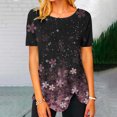 thumbnail image 1 of SMihono Hauts pour Femmes Été Mode Décontractée Femme Blouse à Col Rond Imprimée Manches Courtes T-Shirt Été Hauts T-Shirt Oversize pour Femmes, 1 of 4