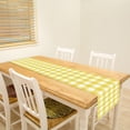 thumbnail image 5 of Linen Watercolor Yellow Buffalo Check Plaid Table Runner - 72x13" Farmhouse Spring Summer Easter Kitchen Decor (Yellow & White), 5 of 5