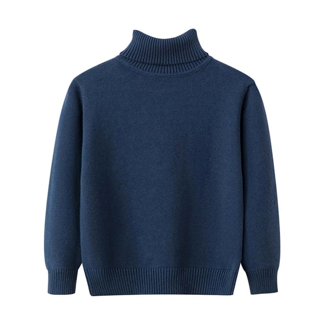 FAOWME Chandail Bébé Col Rond Tricoté Automne Hiver Chandail Col Roulé Vêtements BU1 6-7 Ans