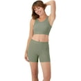 thumbnail image 2 of Hanes Women's Originals SuperSoft Comfywear 2 Piece Lounge Crop Top & Boxer Shorts Loungewear Set, 2 of 5
