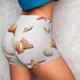 thumbnail image 6 of Seamless Workout Shorts Women - Conch Shells Print No.902 Biker Gym Running Yoga Spandex Shorts for Women, 6 of 7