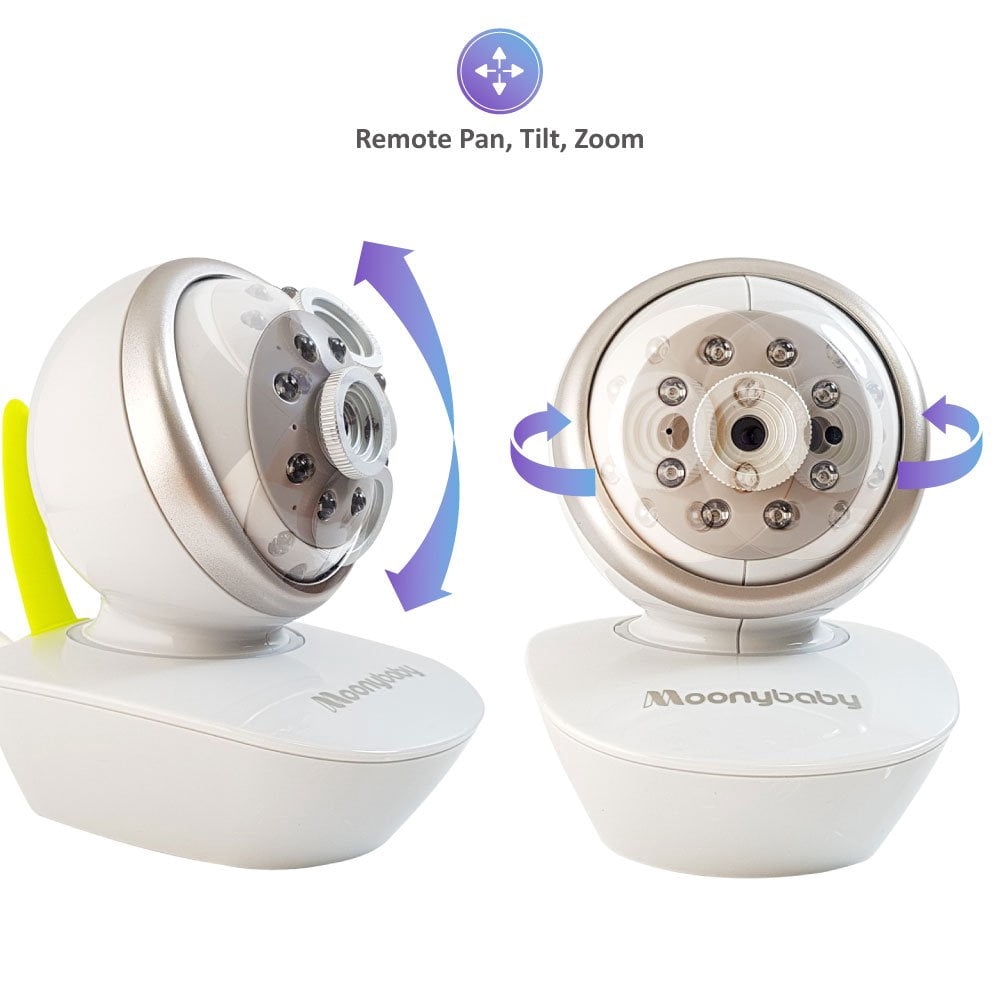 Moonybaby 50" Video Baby Monitor with 2 Cameras, Split Screen, White