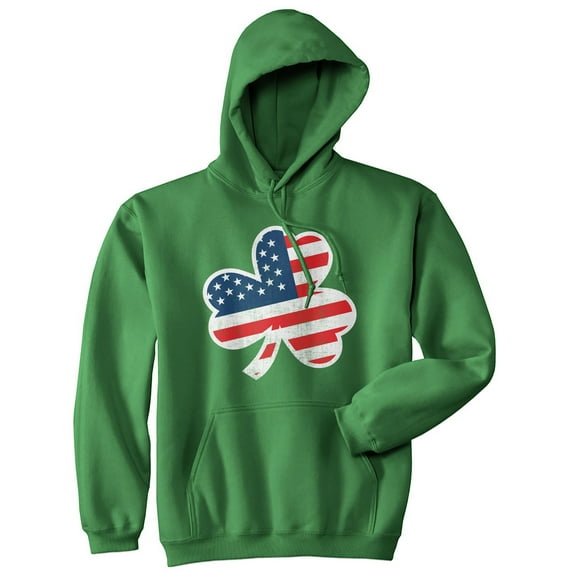 American Flag Shamrock Hoodie Funny St Patricks Day Parade Green Pride Graphic Sweatshirt