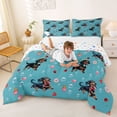thumbnail image 3 of Homewish Dachshund Dog Full Size Comforter Sets,Cherry Donut Bedding Comforter Set,Blue,Colorful Stars Reversible,3 Pieces,1 Comforter and 2 Pillowcases, 3 of 7