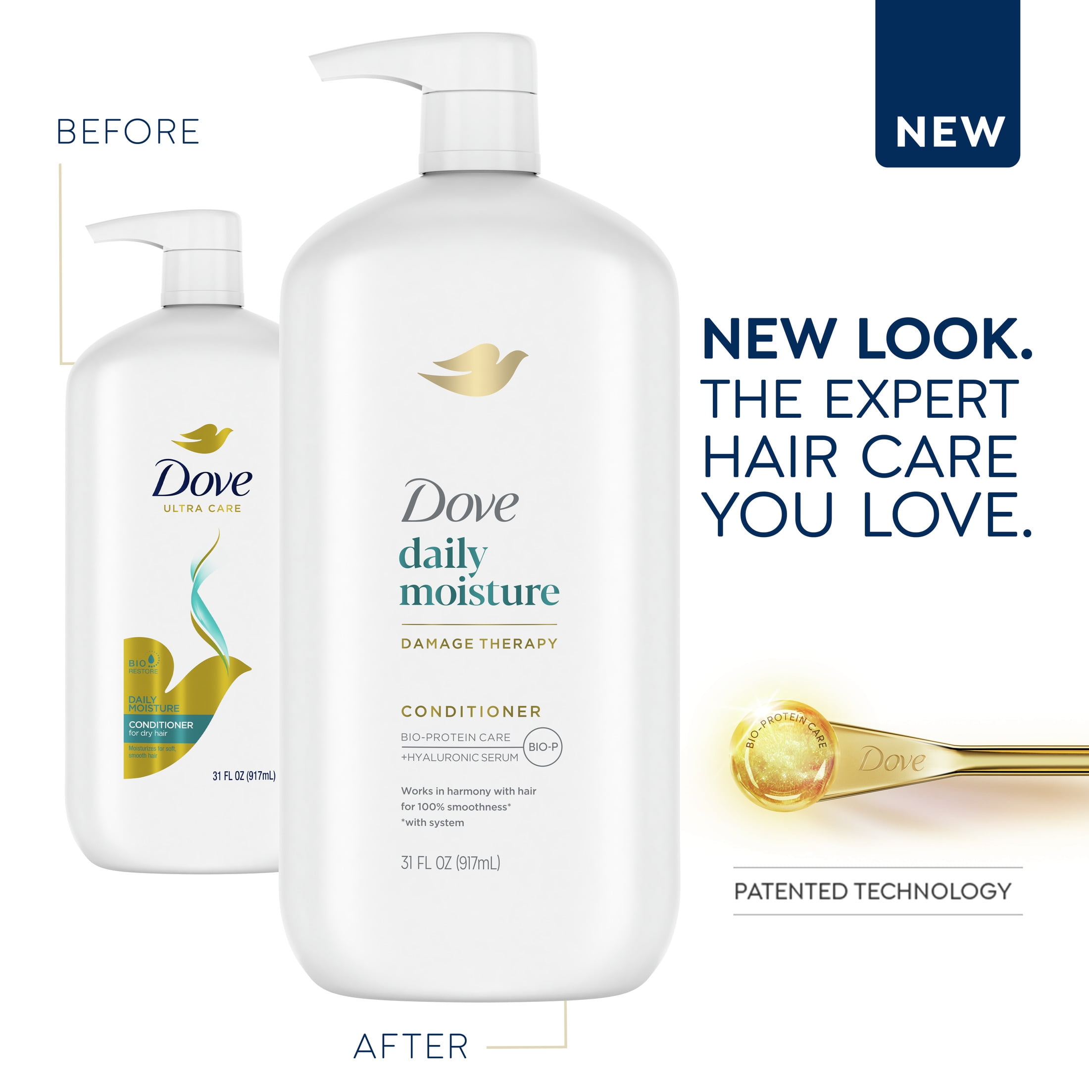 Dove Ultra Care Moisturizing Daily Conditioner for Dry Hair with Bio-Restore Complex, 31 fl oz