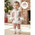 thumbnail image 5 of Gzhioc Kids Baby Boys Girls Christmas Outfit 1T 2T 3T 4T 5T 6T Long Sleeve Belted Jacket Pants Hat Clothing Set, 5 of 8