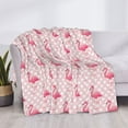 thumbnail image 3 of Yiaed Cute Flamingo with Heart Print Blanket Throw Blanket Soft Cozy Flannel Blanket for Home Bed Sofa Couch Chair-80"x60", 3 of 6