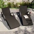thumbnail image 4 of Harper & Bright Designs PE Rattan Adjustable Backrest Chaise Lounge Set 2 with Side Table, Outdoor Pool Recliner Patio Chairs Lounge Chair Set 2 for Outside Beach Poolside Sunbathing, Brown, 4 of 17
